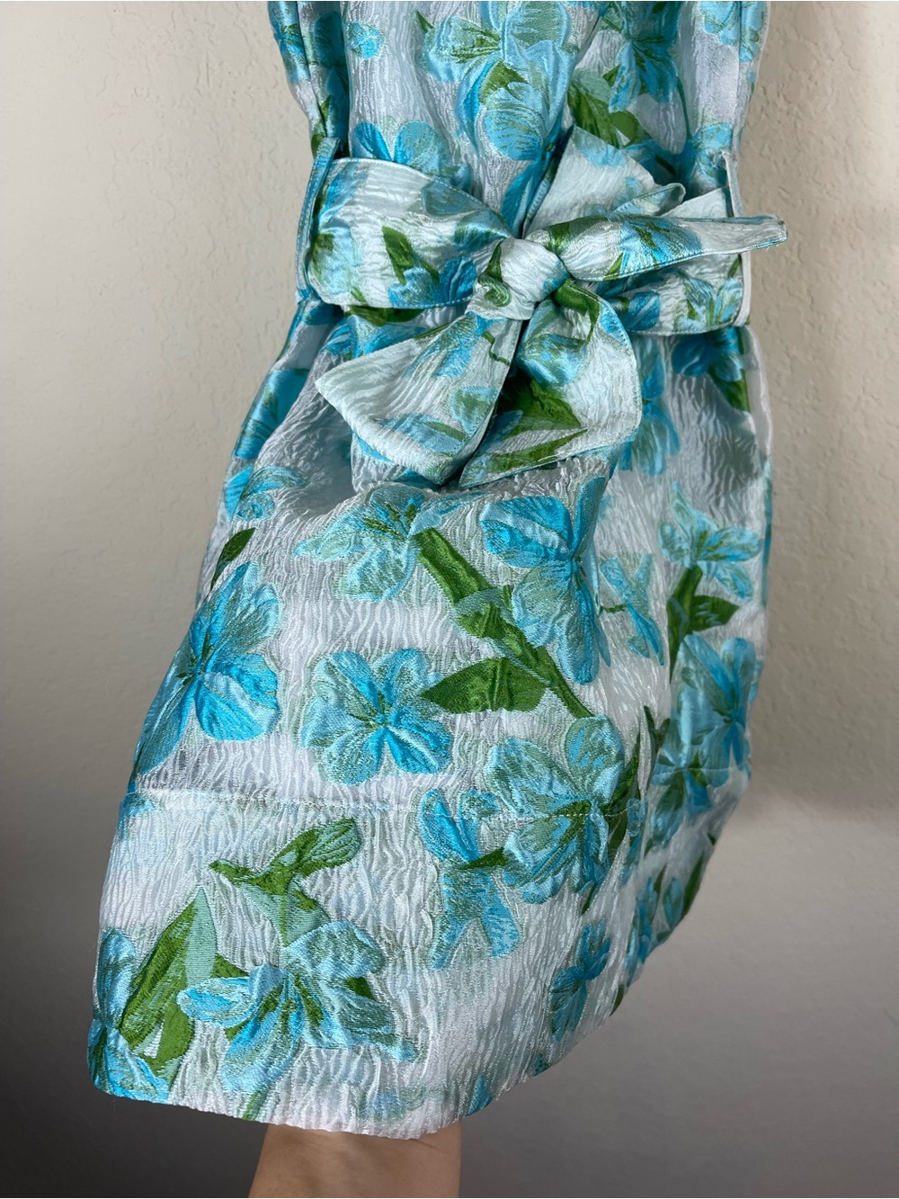 Abbey Glass Betty Jacquard Tropical Organza Mini Ruffle Dress Size XS NWT - Picture 5 of 13